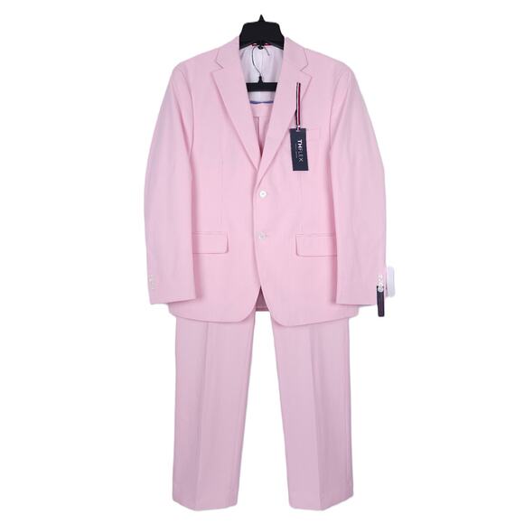 Tommy Hilfiger Other - Tommy Hilfiger Mens Modern Fit 2 Piece Suit 44L 34x34 Light Pink Solid Chambray